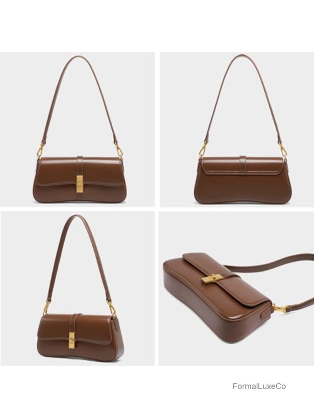 Genuine Leather Hobo Bag | Evening Shoulder Bag | Underarm Handbag - Picture 5 of 6